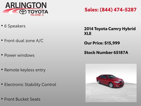 Used 2014 Toyota Camry XLE w/ Leather Package image 3