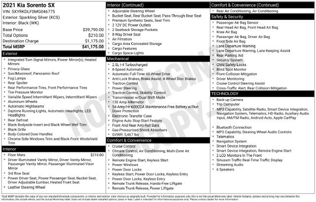 Certified 2021 Kia Sorento SX AWD/4WD image 34