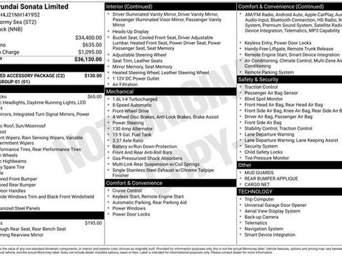 Used 2022 Hyundai Sonata Limited w/ Preferred Accessory Package image 10