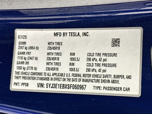Used 2025 Tesla Model 3 Long Range AWD/4WD image 12