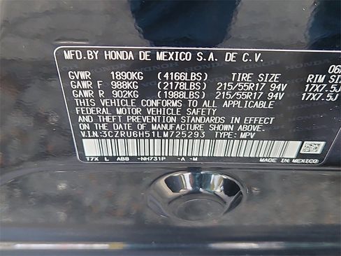 Certified 2020 Honda HR-V EX image 13