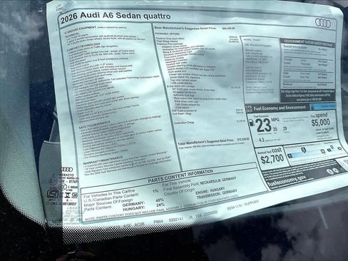 New 2026 Audi A6 Premium Plus AWD/4WD image 19