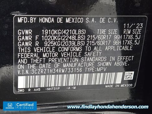 Certified 2024 Honda HR-V LX image 13