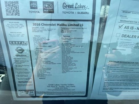 Used 2016 Chevrolet Malibu LS FWD image 20