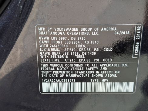 Used 2018 Volkswagen Atlas SE AWD/4WD image 32
