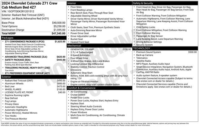 Used 2024 Chevrolet Colorado Z71 w/ Z71 Convenience Package 2 AWD/4WD image 5