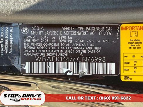 Used 2006 BMW 650i Convertible RWD image 17
