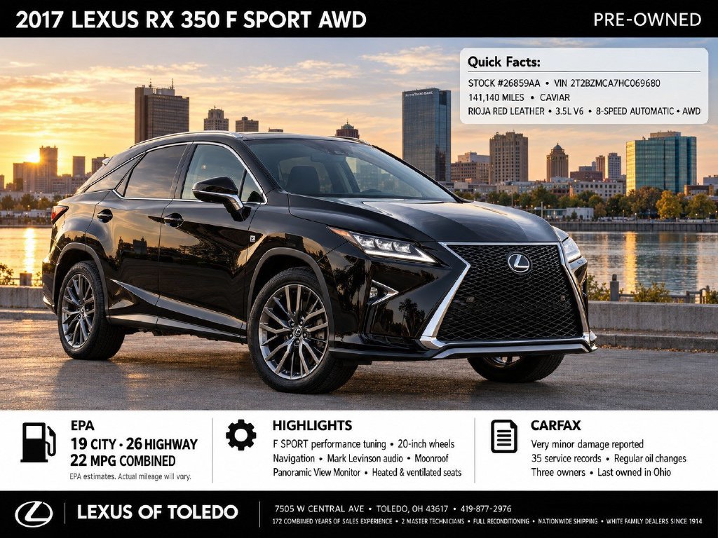 Used 2017 Lexus RX 350 F Sport w/ 3500 lbs Tow Prep Package AWD/4WD image 3