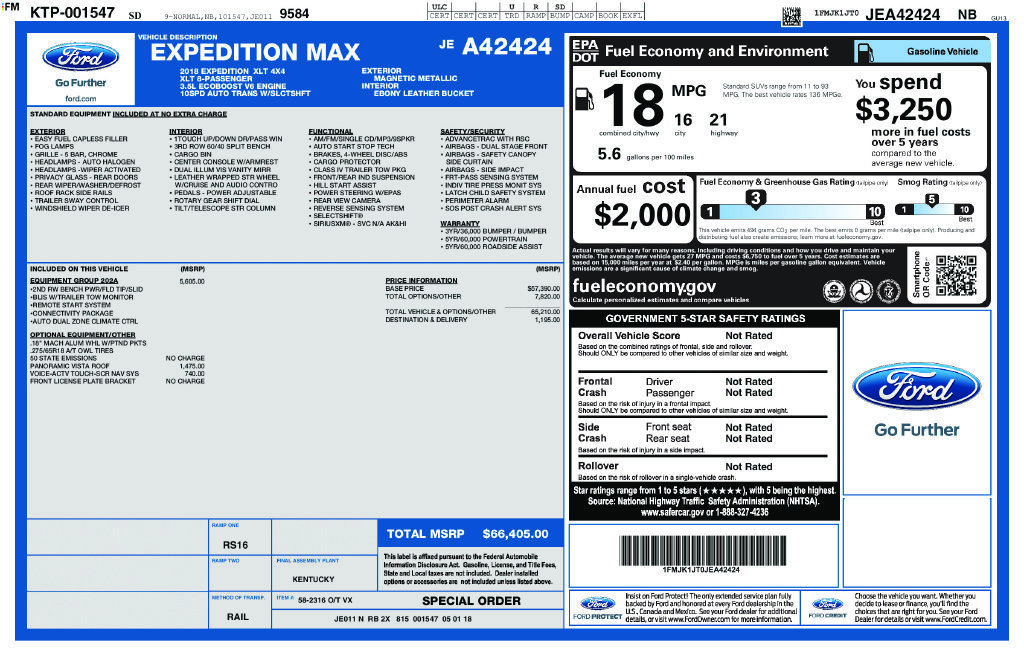Used 2018 Ford Expedition Max XLT w/ Equipment Group 202A AWD/4WD image 3