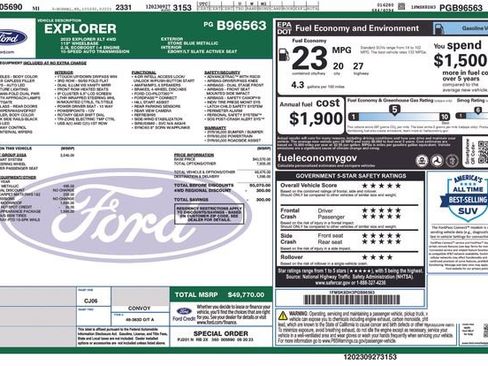 Certified 2023 Ford Explorer XLT w/ Equipment Group 202A image 39
