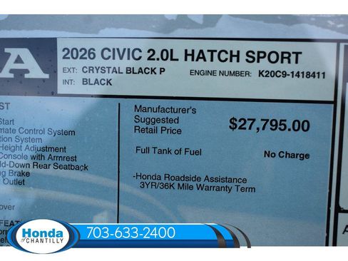 New 2026 Honda Civic Sport image 34