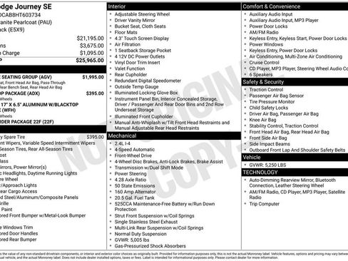 Used 2017 Dodge Journey SE w/ Flexible Seating Group image 3