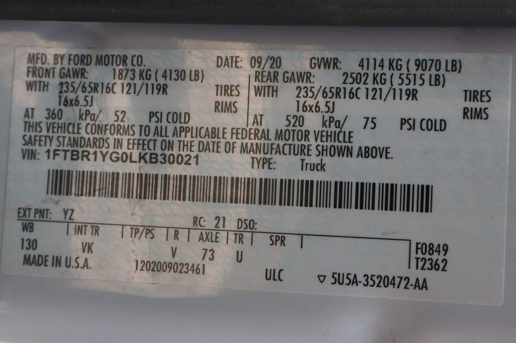 Used 2020 Ford Transit 250 Low Roof w/ Load Area Protection Package RWD image 45