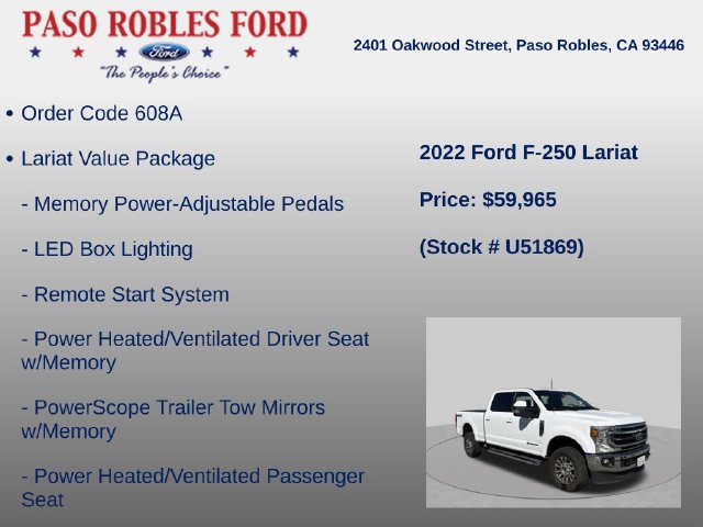 Used 2022 Ford F250 Lariat w/ Lariat Value Package AWD/4WD image 6