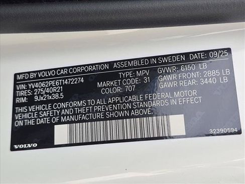 Used 2026 Volvo XC90 B6 Plus w/ Protection Package Premier AWD/4WD image 25