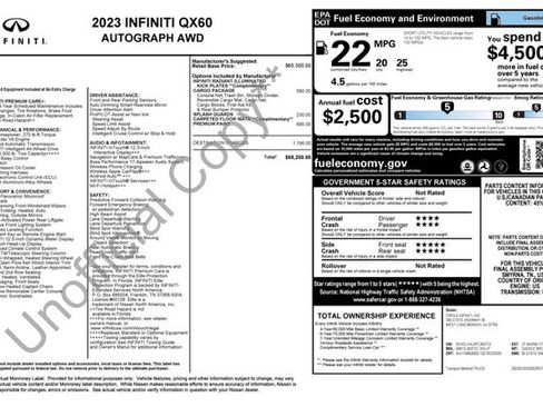 Used 2023 INFINITI QX60 Autograph w/ Cargo Package AWD/4WD image 32