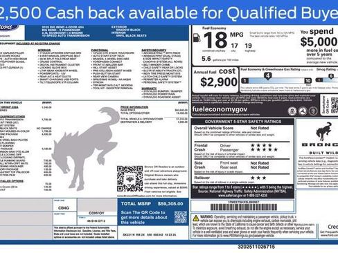 New 2025 Ford Bronco Big Bend w/ Black Diamond Package image 5