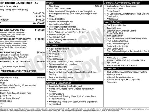 Used 2020 Buick Encore GX Essence w/ Experience Buick Package AWD/4WD image 37