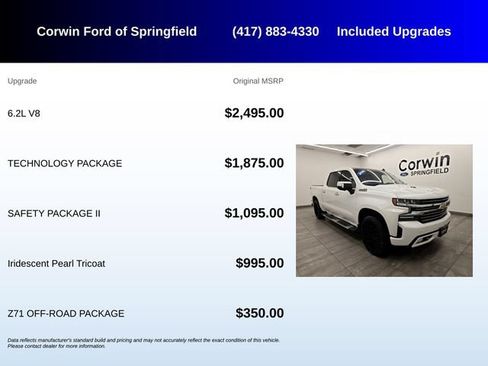 Used 2020 Chevrolet Silverado 1500 High Country w/ Technology Package AWD/4WD image 5