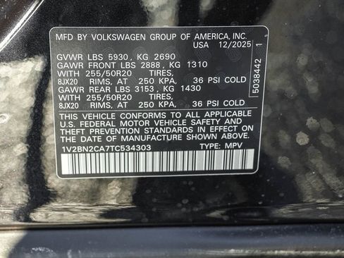 New 2026 Volkswagen Atlas SEL image 48