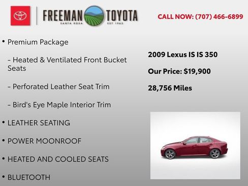 Used 2009 Lexus IS 350 w/ Premium Pkg RWD image 5