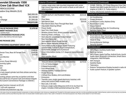 Used 2020 Chevrolet Silverado 1500 Custom w/ Custom Value Package AWD/4WD image 2