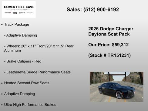New 2026 Dodge Charger Daytona Scat Pack w/ Track Package AWD/4WD image 12