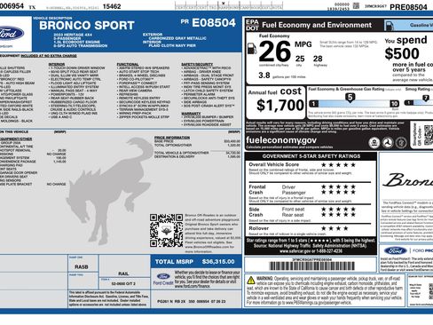 Used 2023 Ford Bronco Sport Heritage w/ Heritage Convenience Package AWD/4WD image 3