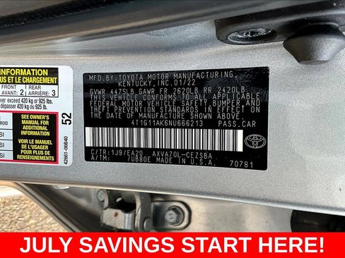 Used 2022 Toyota Camry SE FWD image 19
