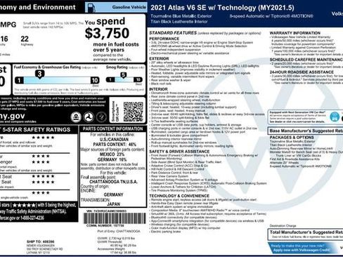 Used 2021 Volkswagen Atlas SE AWD/4WD image 4