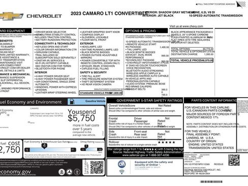 Used 2023 Chevrolet Camaro LT w/ RS Package RWD image 9