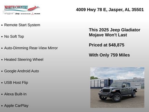 Used 2025 Jeep Gladiator Mojave w/ Convenience Group AWD/4WD image 41