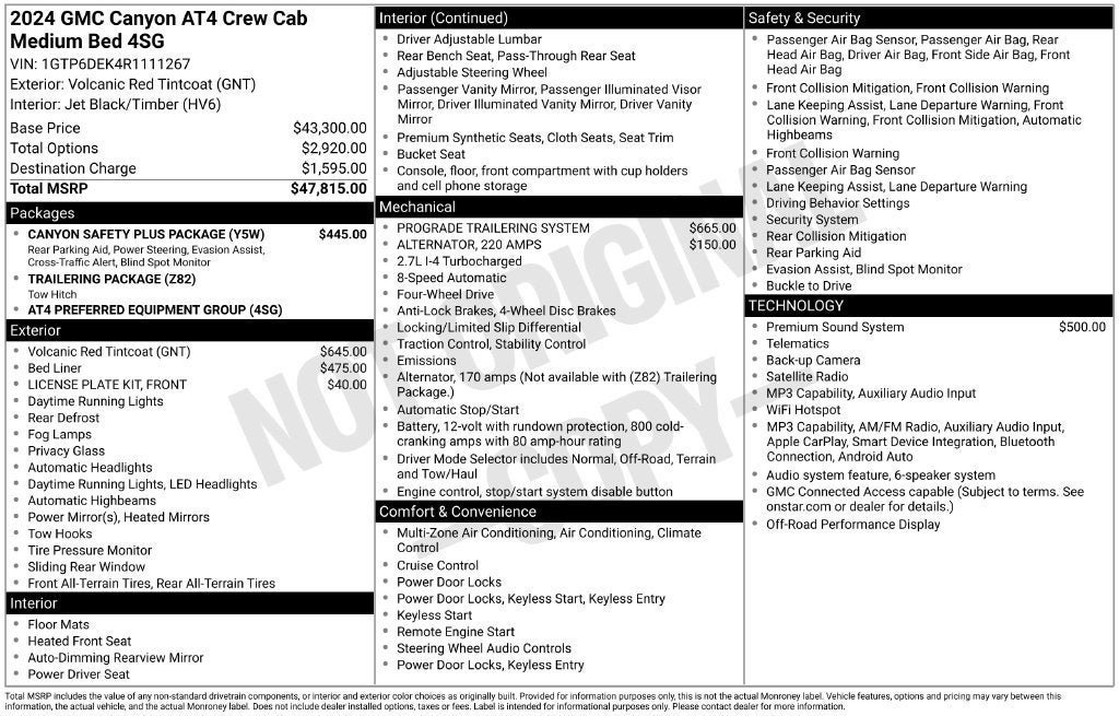Used 2024 GMC Canyon AT4 w/ Canyon Safety Plus Package AWD/4WD image 7