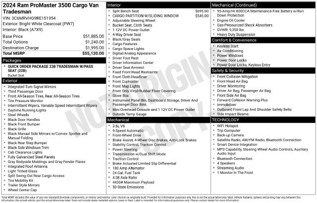 Used 2024 RAM ProMaster 3500 FWD image 2