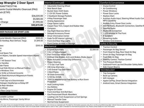 New 2026 Jeep Wrangler Sport AWD/4WD image 5