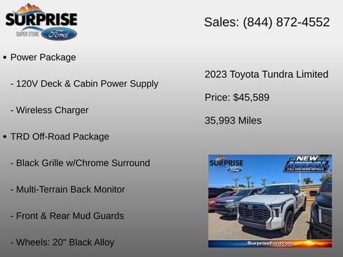 Used 2023 Toyota Tundra Limited w/ TRD Off-Road Package AWD/4WD image 6