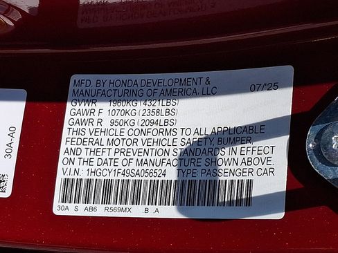 Certified 2025 Honda Accord SE image 28
