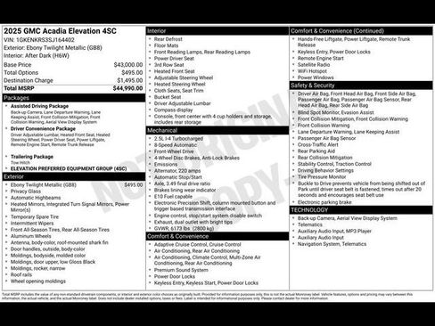 Certified 2025 GMC Acadia Elevation image 40
