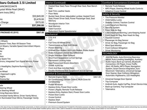 Used 2019 Subaru Outback 2.5i Limited w/ Popular Package #2 image 16