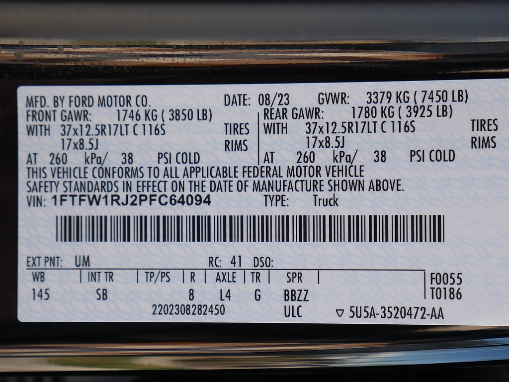 Used 2023 Ford F150 Raptor w/ Equipment Group 802A Raptor R AWD/4WD image 85