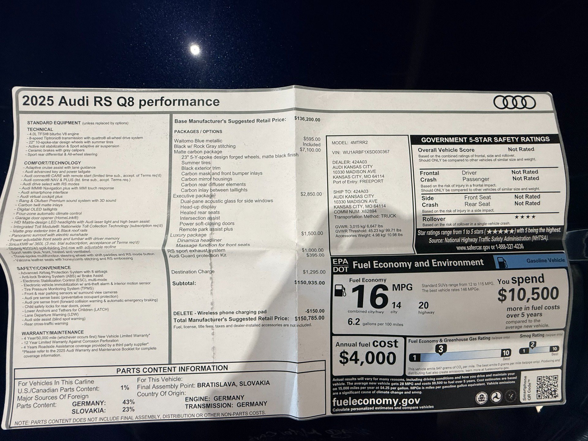 Used 2025 Audi RS Q8 performance AWD/4WD image 8