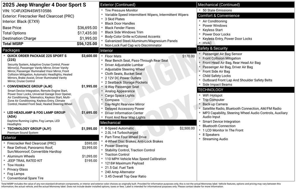 Used 2025 Jeep Wrangler Unlimited Sport AWD/4WD image 13