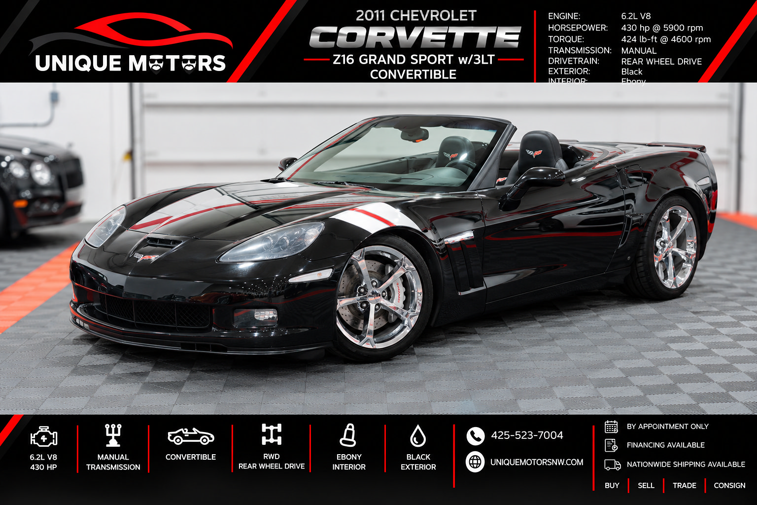 Used 2011 Chevrolet Corvette Grand Sport w/ Preferred Equipment Group RWD image 1