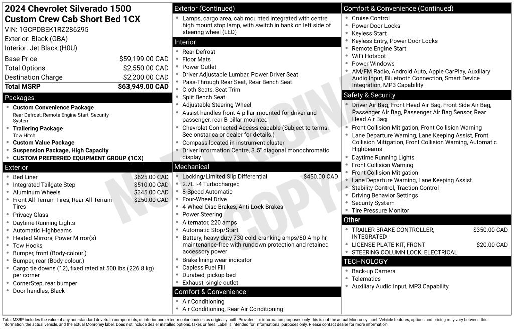 Used 2024 Chevrolet Silverado 1500 Custom AWD/4WD image 2