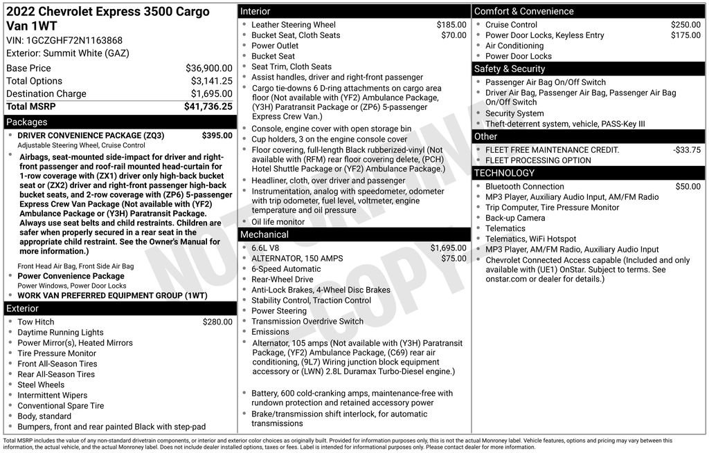 Used 2022 Chevrolet Express 3500 Extended w/ Driver Convenience Package RWD image 10