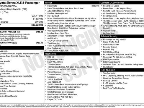 Used 2016 Toyota Sienna XLE w/ XLE Navigation Package FWD image 2