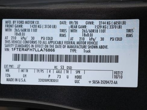 Certified 2020 Ford Ranger XLT w/ Equipment Group 302A Luxury AWD/4WD image 32