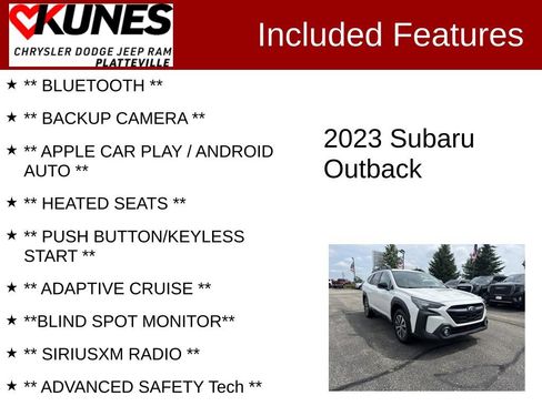 Used 2023 Subaru Outback Premium w/ Popular Package #1 AWD/4WD image 2