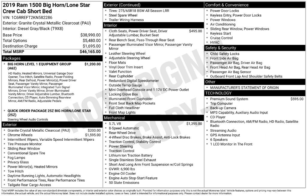 Used 2019 RAM 1500 Big Horn RWD image 9