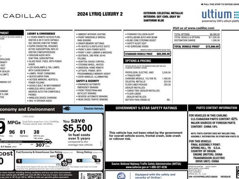 Certified 2024 Cadillac Lyriq Luxury w/ LPO, Floor Liner Package AWD/4WD image 30